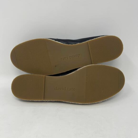 David Tate Black Leather Pura Espadrille Slip-On - Picture 6 of 8